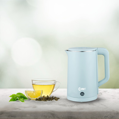 Bình đun siêu tốc 2 lớp Comet CM8226 – Hàng chính hãng - Dung tích 1.8L, công suất 1500W, chống bỏng, tự ngắt an toàn