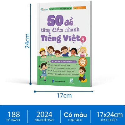 Sách - 50 Đề Tăng Điểm Nhanh Tiếng Việt Lớp 5 – Học Nhẹ Nhàng – Dễ Dàng Điểm Cao