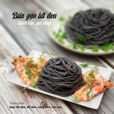 Bún gạo lứt đen Cao Tuyền, đặc sản Cao Bằng, làm 100% từ gạo lứt, đỗ đen, vừng đen, an toàn sạch sẽ, không hóa chất 